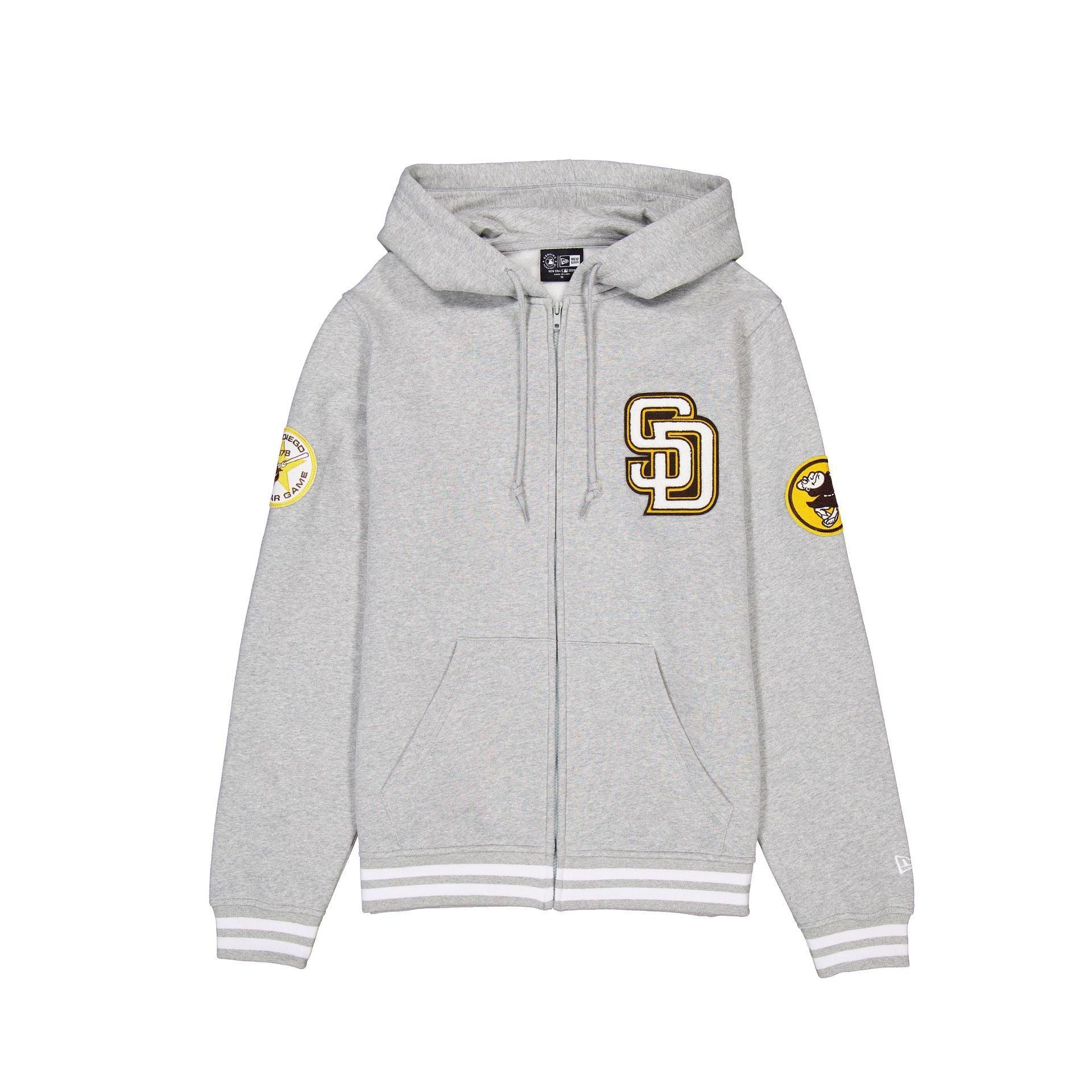 San Diego Padres Gray Logo Select Full-Zip Hoodie Male Product Image