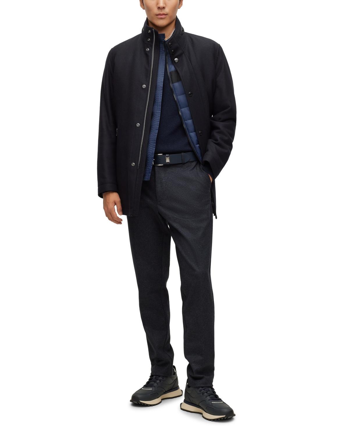 Boss by Hugo Boss Mens Melange Relaxed-Fit Coat Product Image