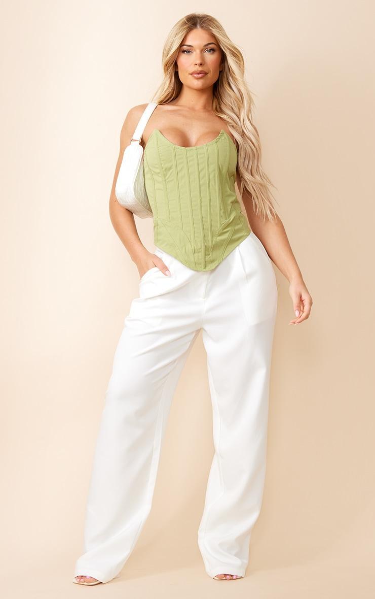 Khaki Cargo Boned Longline Structured Corset Product Image