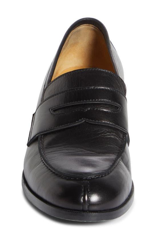 THE ROW Park Leather Heeled Penny Loafers In Black Product Image