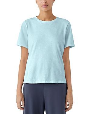 Eileen Fisher Crew Neck Tee (Seastar) Women's Clothing Product Image