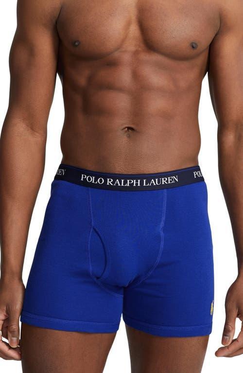 Polo Ralph Lauren 3-Pack Classic Fit Boxer Briefs (Cruise Navy/Yellowfin/Rugby Royal All Over Pony Player/Rugby Royal) Men's Underwear Product Image