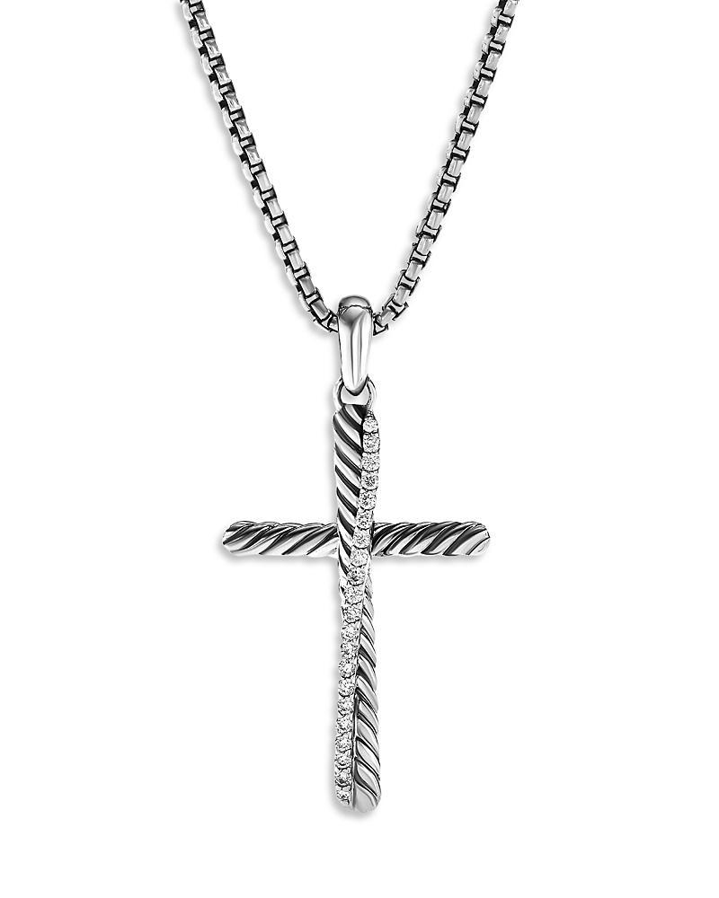 Womens Crossover Cross Pendant With Pav Diamonds Product Image