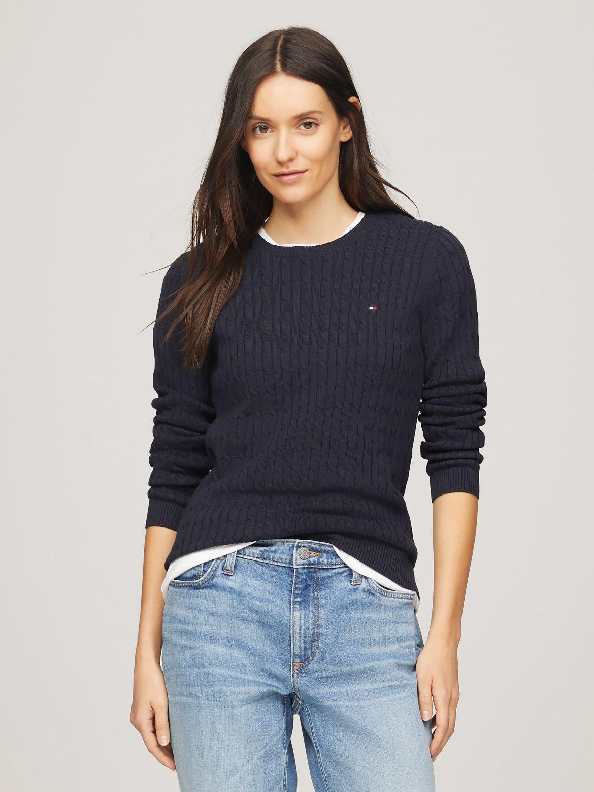 Tommy Hilfiger Women's Long-Sleeve Cable Knit Sweater Product Image