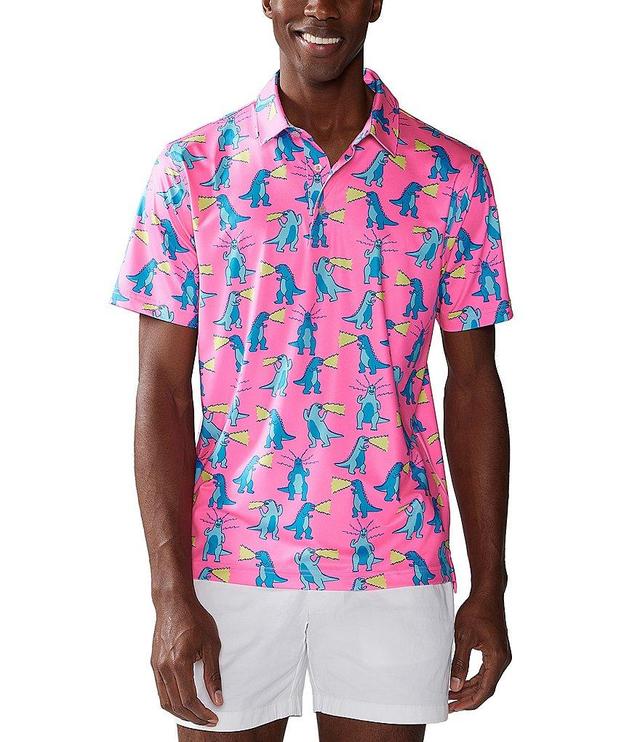 Chubbies Hear Me Roar Short Sleeve Printed Performance Polo Shirt Product Image