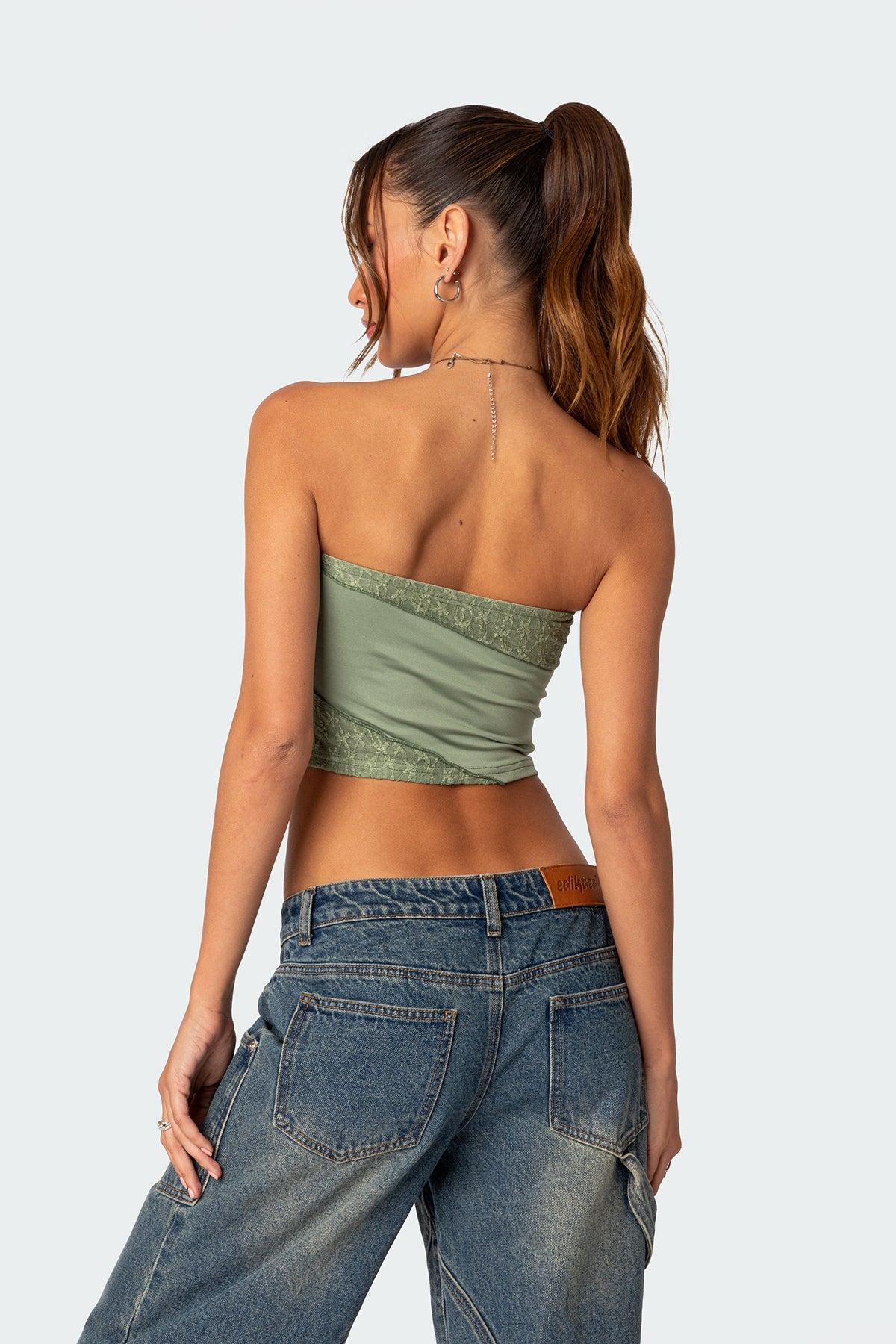 Lace Patchwork Tube Top Product Image