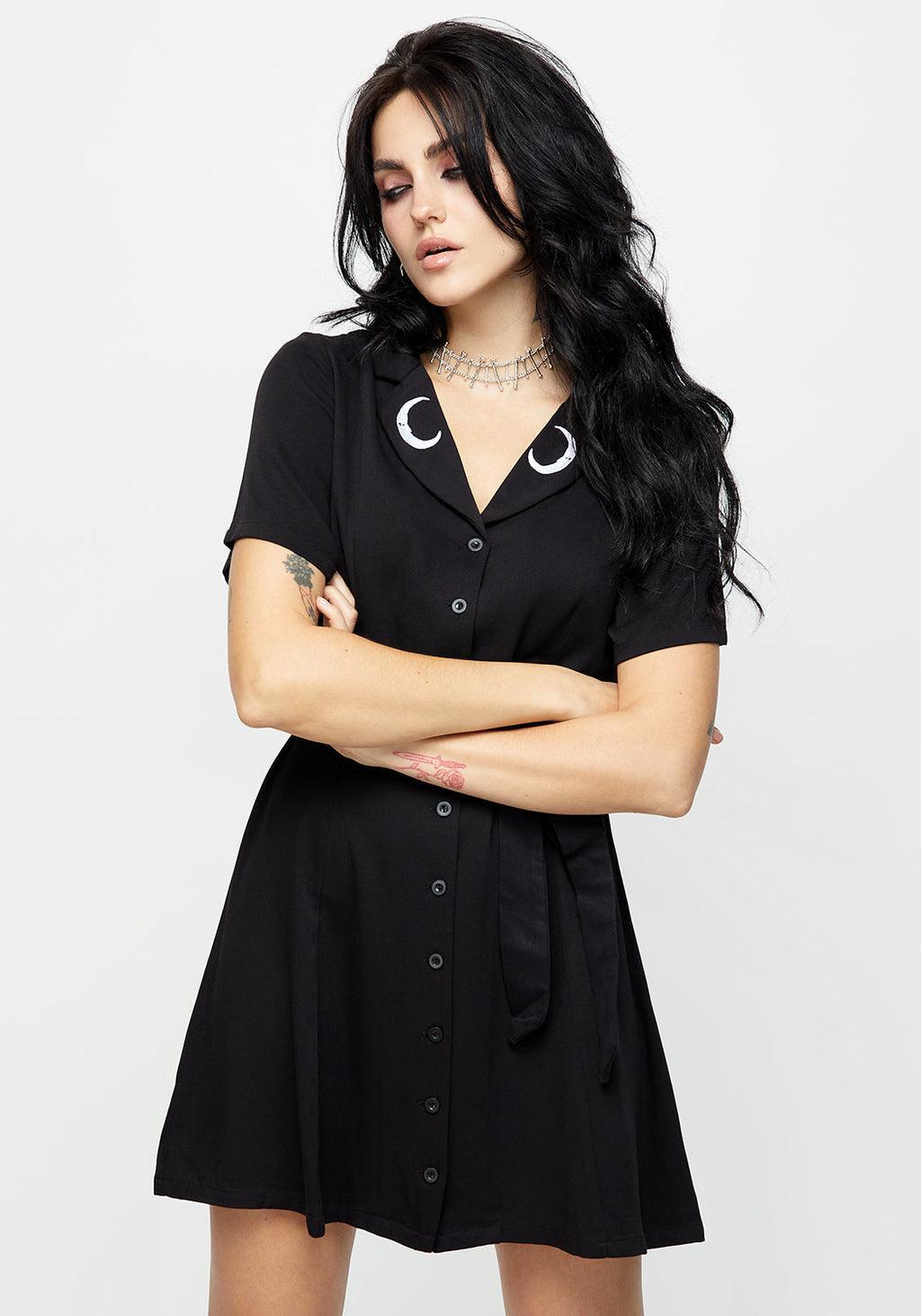 Luna Button Down Mini Shirt Dress Product Image