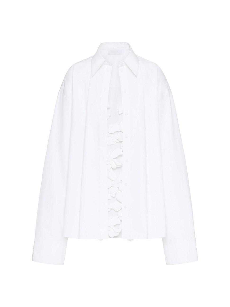 Womens Embroidered Compact Poplin Shirt product image