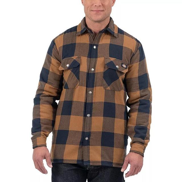 Mens Dickies Hydroshield Flannel High-Pile Fleece Shirt Jacket Product Image