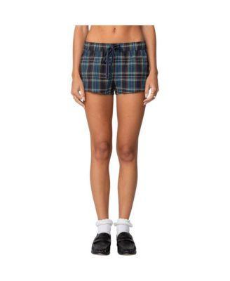 Edikted Womens Cabin Plaid Shorts Product Image