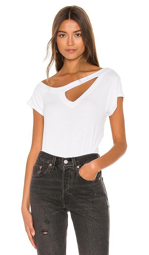 LNA Ribbed Klane Top in White. - size L (also in M, S, XS) product image