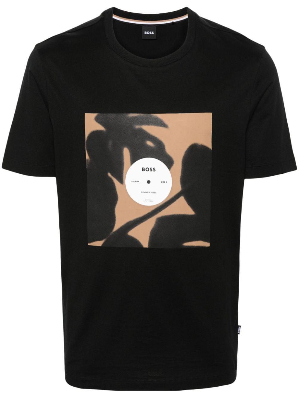 Graphic-print Cotton T-shirt In Black Product Image