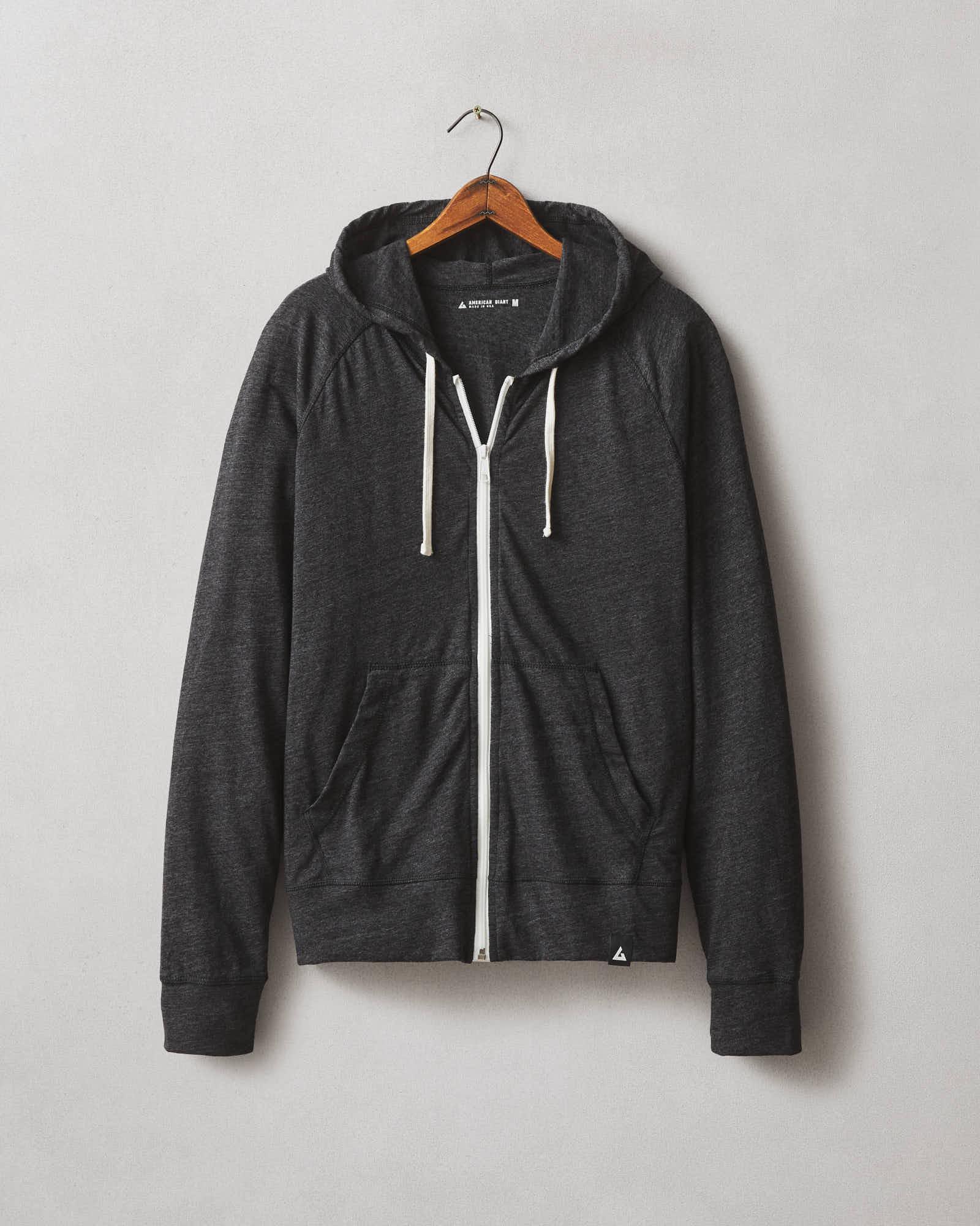 Lightweight Full Zip - Heather Black Product Image