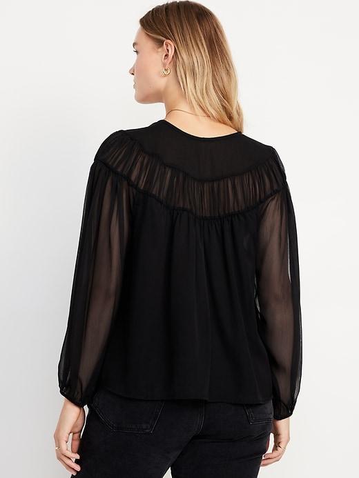 Tie-Front Chiffon Top Product Image