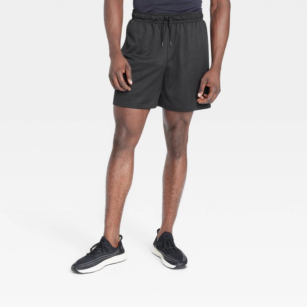 Mens 6 Mesh Shorts - All In Motion Black XL Product Image