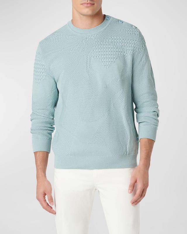 Mens Tonal Patterned Sweater with Button Detail Product Image