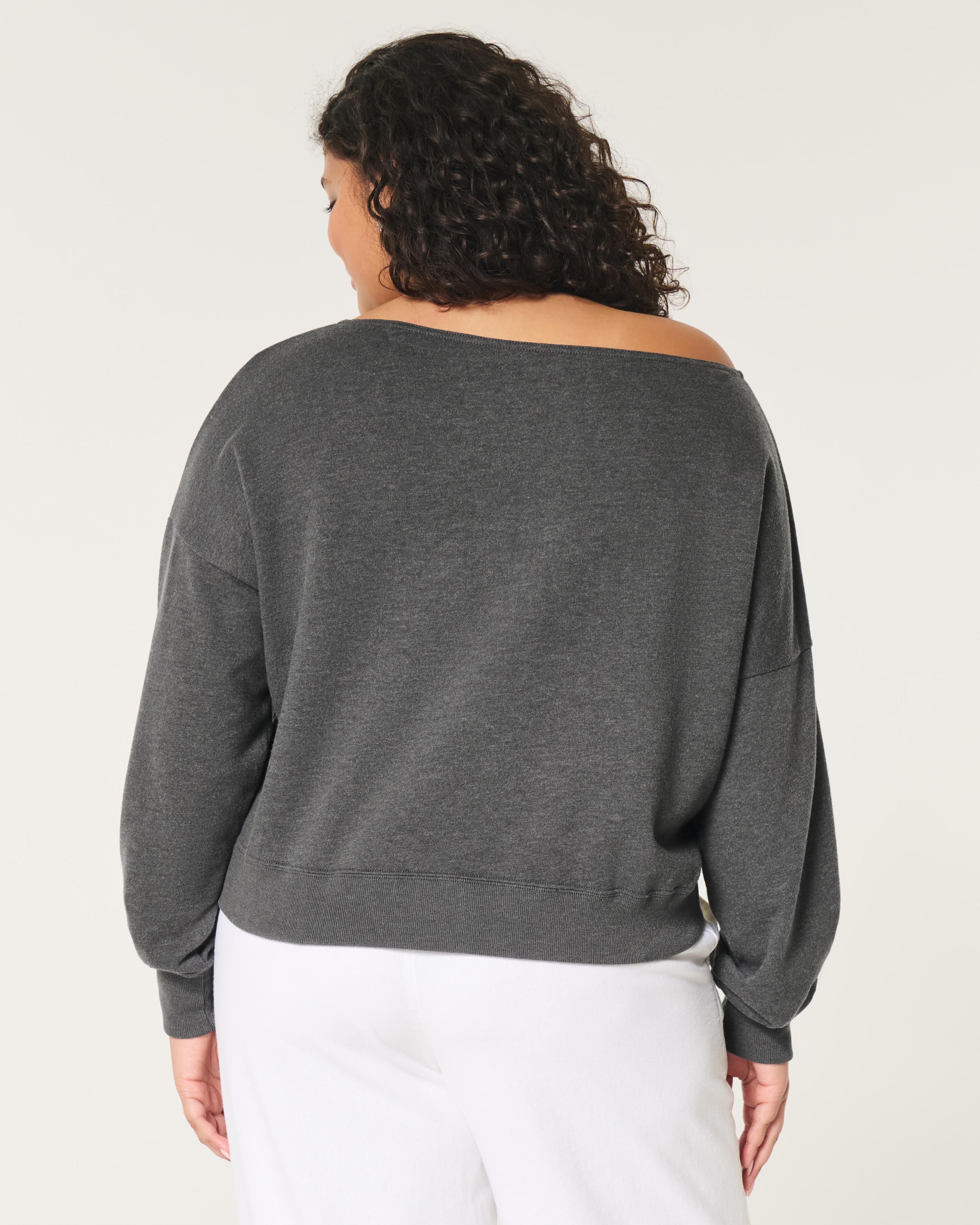 Easy Off-the-Shoulder Terry Sweatshirt Product Image