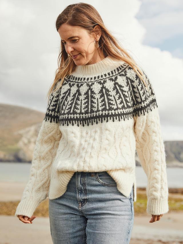 Native Knitter Frost Fair Isle Crew - White Sheep Camp Female Product Image