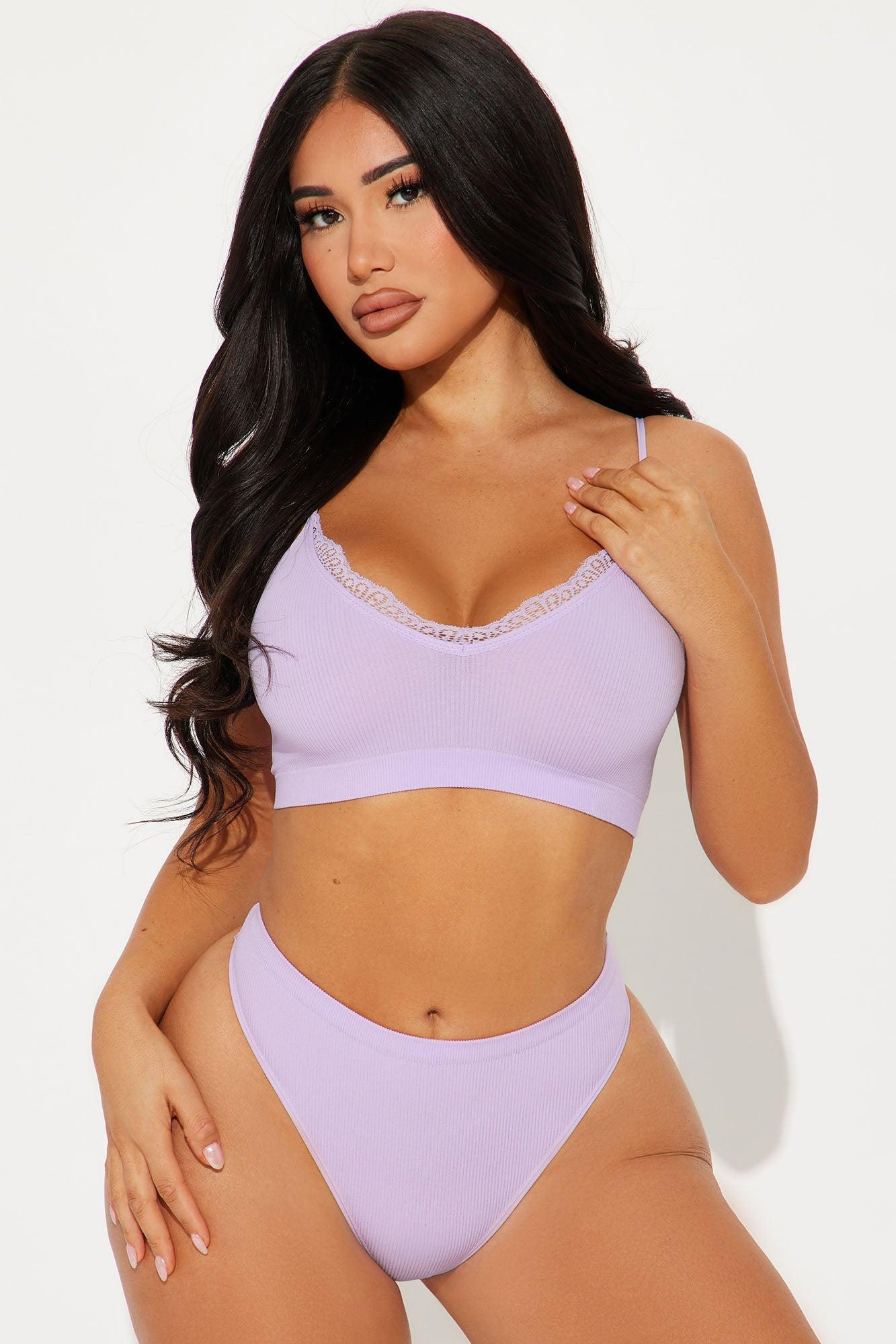 Chill Vibe Seamless Lace Bikini Panty - Lilac Product Image