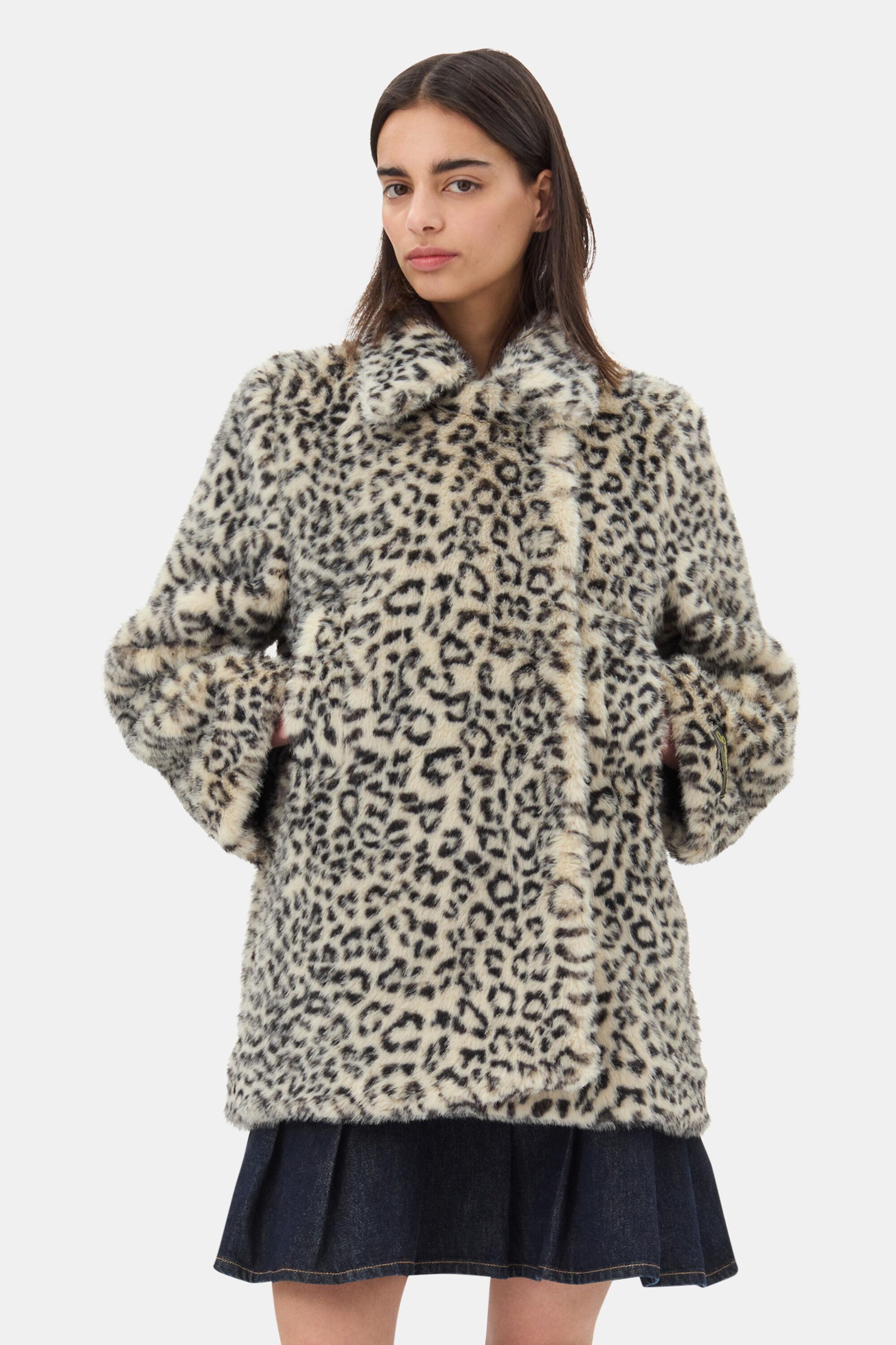 Leopard Faux Fur Jacket Product Image