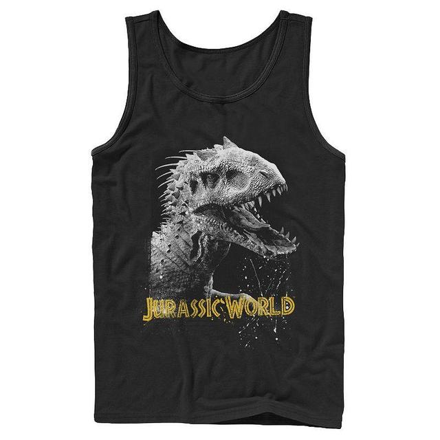 Mens Jurassic World Indominus Rex Profile View Graphic Tank Top Athletic Grey Product Image