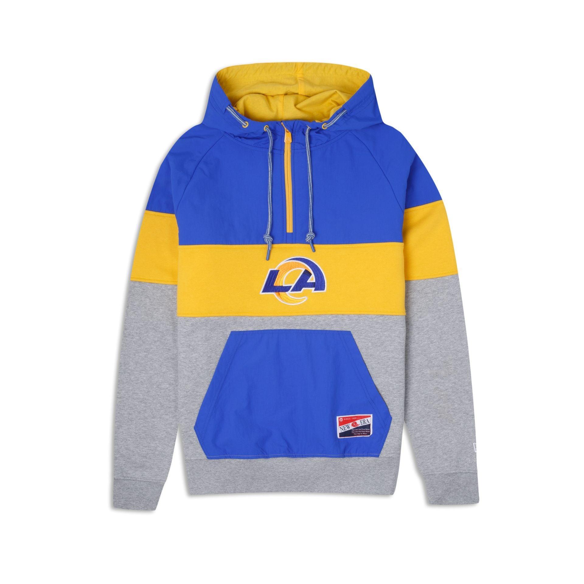 Los Angeles Rams Throwback Quarter Zip Hoodie Male Product Image