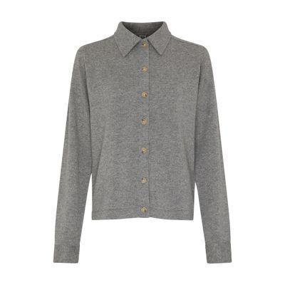 TOTÊME Raglan-sleeve Cashmere Shirt Grey In Grey Melange Product Image