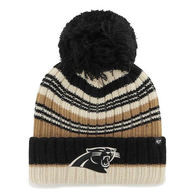 Womens 47 Natural Carolina Panthers Barista Cuffed Knit Hat with Pom Product Image