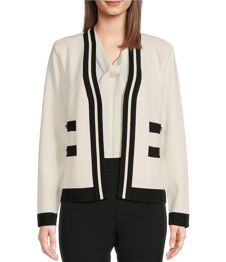 KARL LAGERFELD PARIS Knit Cardigan with Contrast Trim Product Image