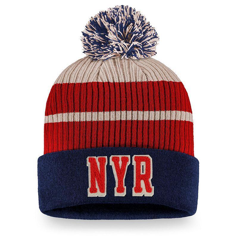 Mens Fanatics Branded Blue New York Rangers True Classics Cuffed Knit Hat with Pom Product Image