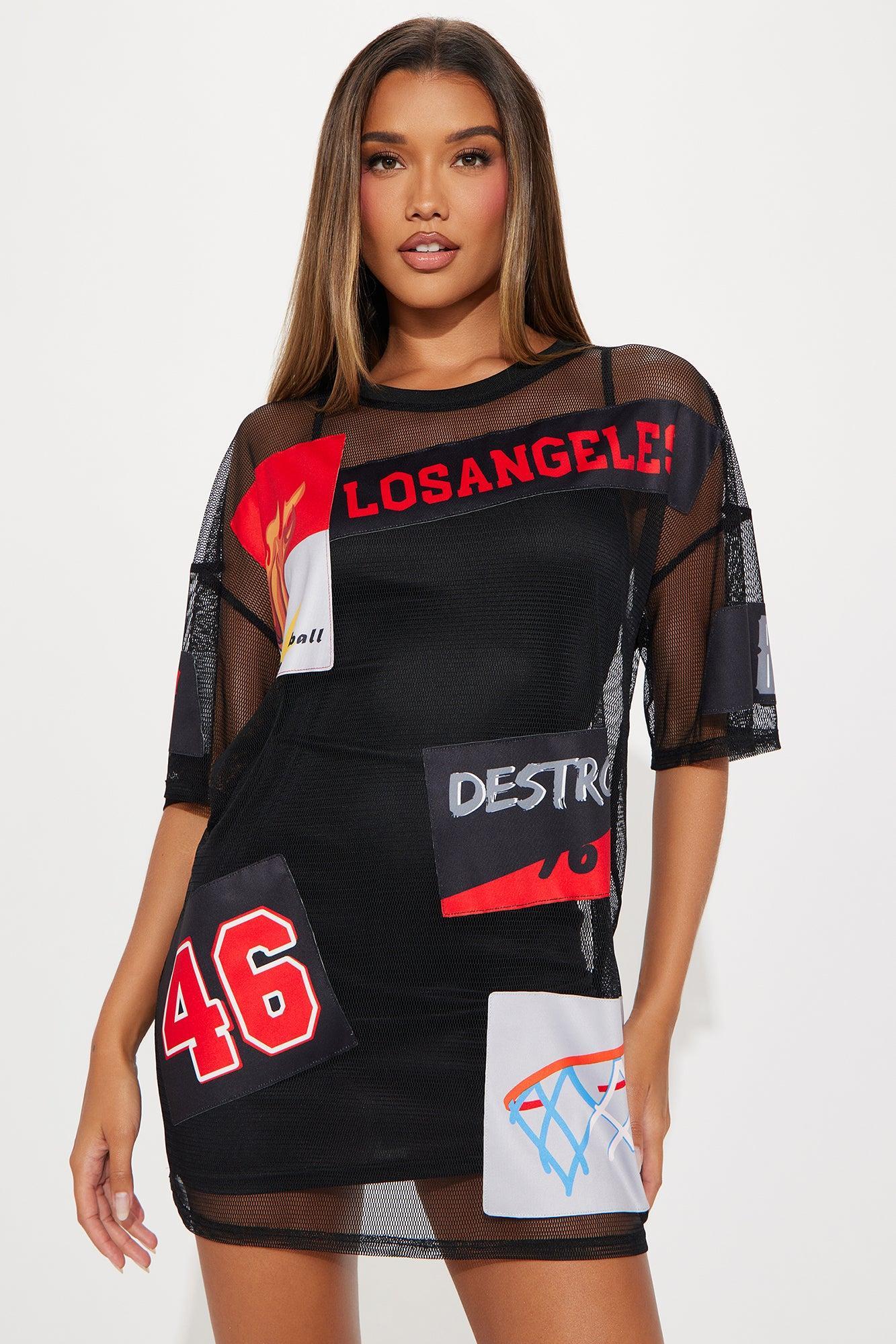 Ball is Life Mesh Mini Dress - Black Product Image