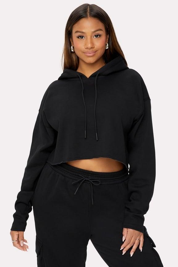 Cozy Fleece Everyday Cropped Hoodie Product Image