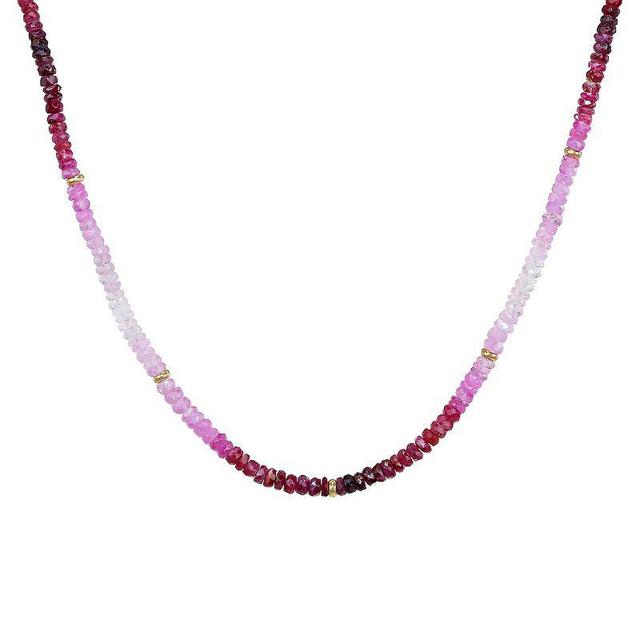 Jewelmak 14k Yellow Gold & Ruby Necklace, Womens 14k Gold Product Image