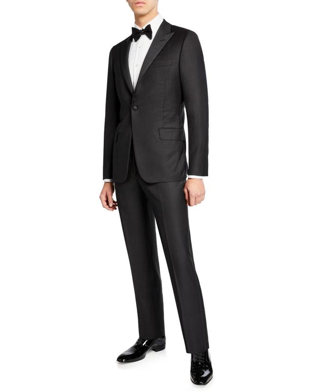 Mens Peak-Lapel Solid Tuxedo Suit Product Image