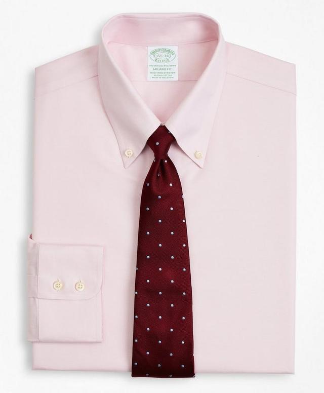 Stretch Milano Slim-Fit Dress Shirt, Non-Iron Twill Button-Down Collar Product Image