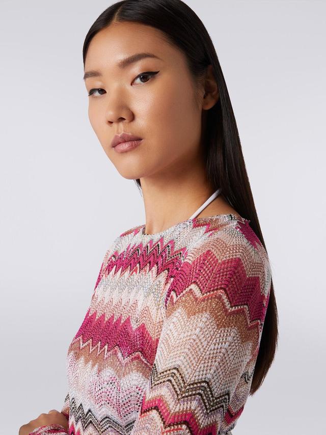 Zigzag crochet dress with lurex Multicoloured | Missoni Product Image