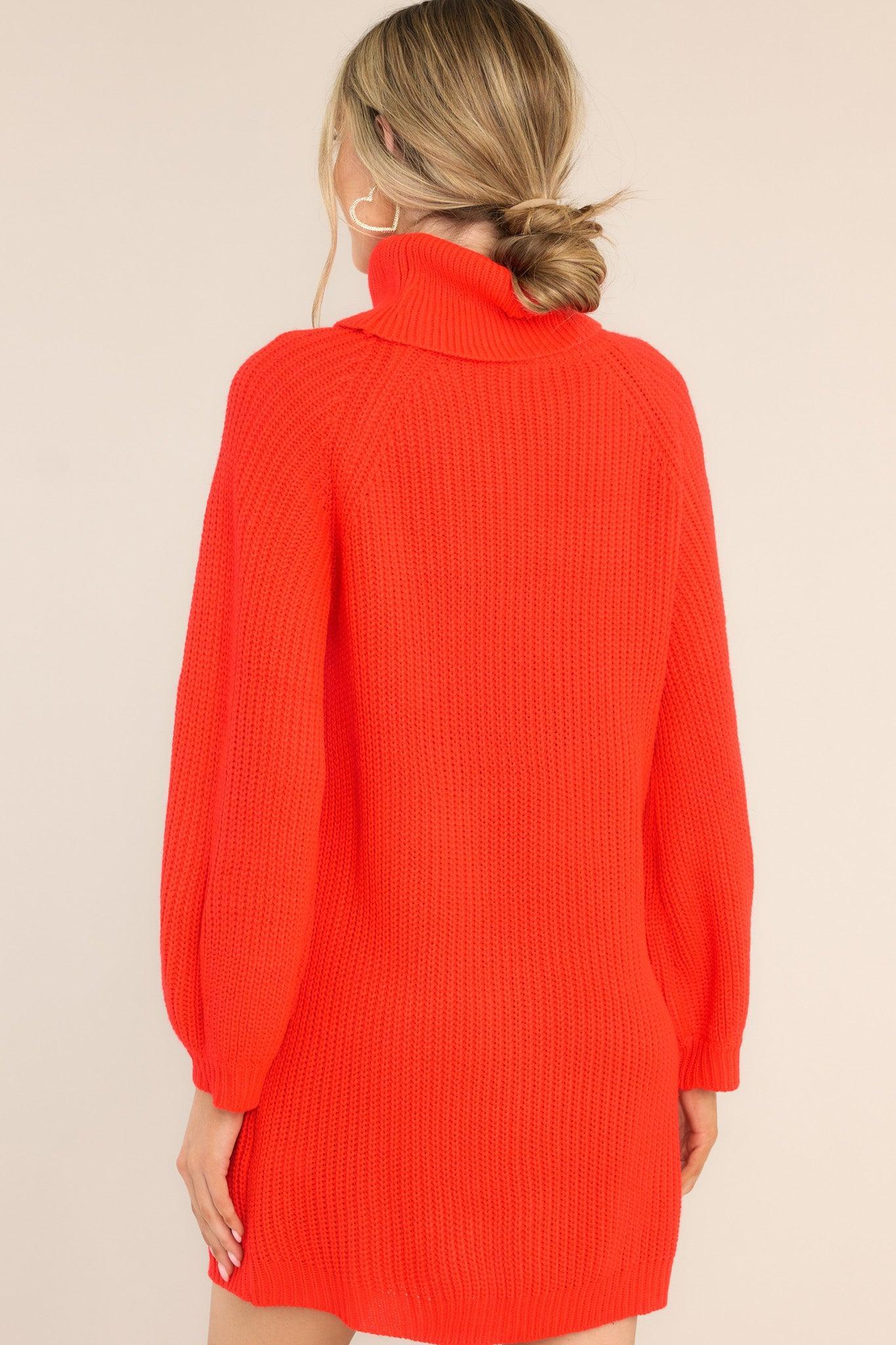 On My Way Up Red Sweater Dress Product Image