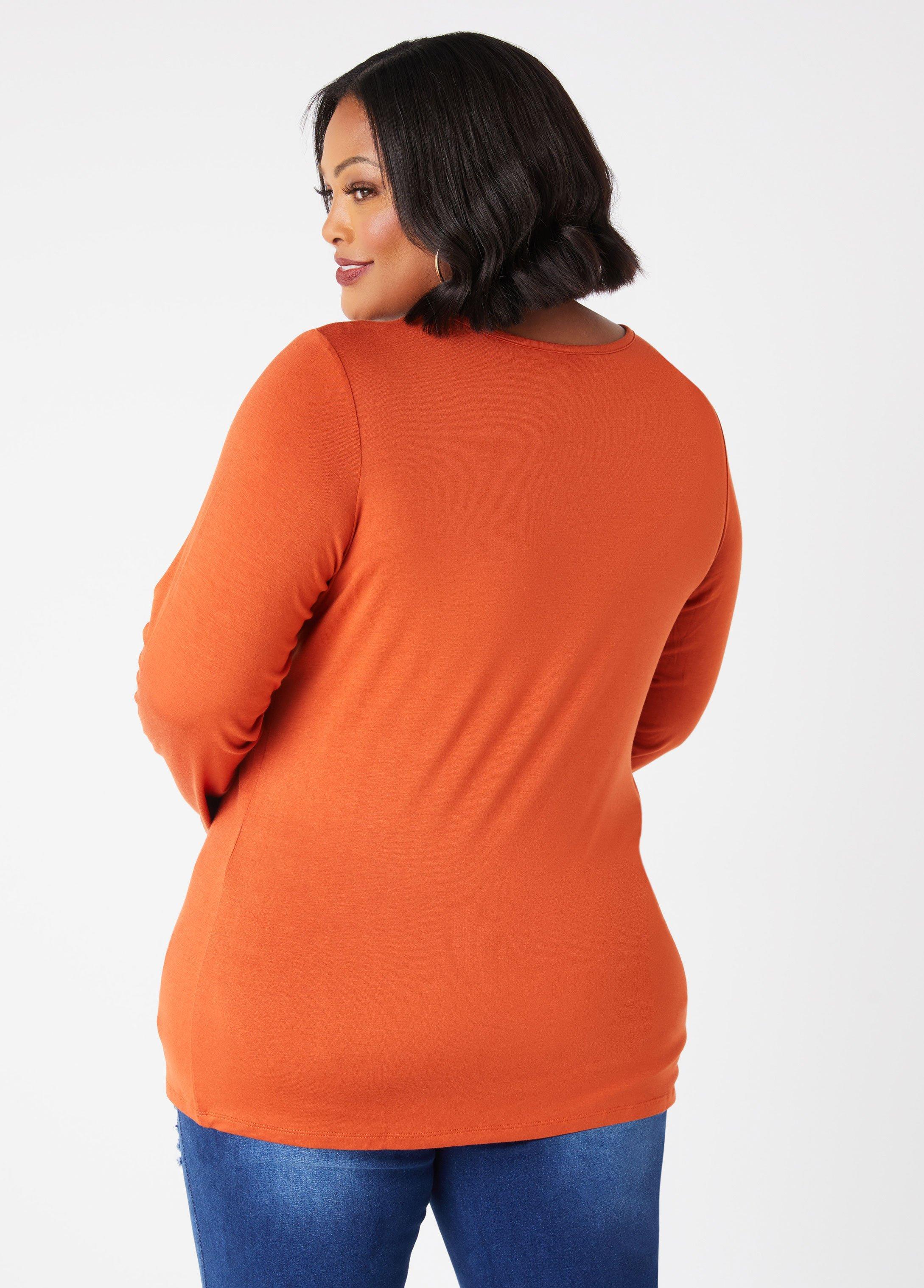 Plus Size Basic Long Sleeved Jersey Tee Ashley Stewart Product Image