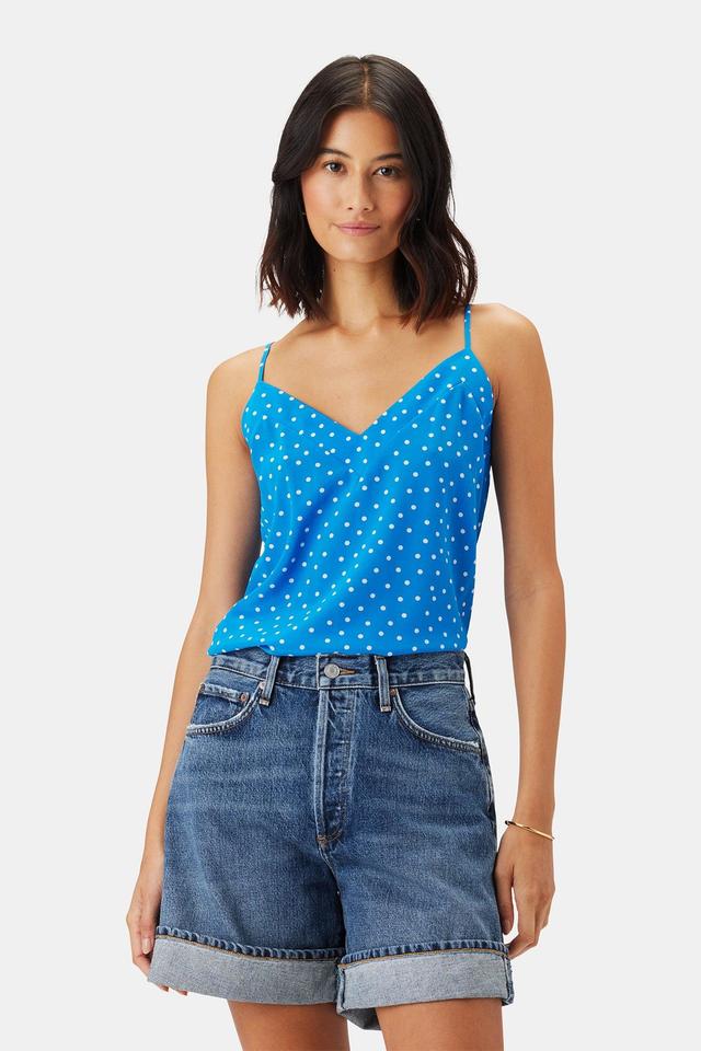 Barlow Washable Silk Tank - Riviera Dot Turquoise Product Image