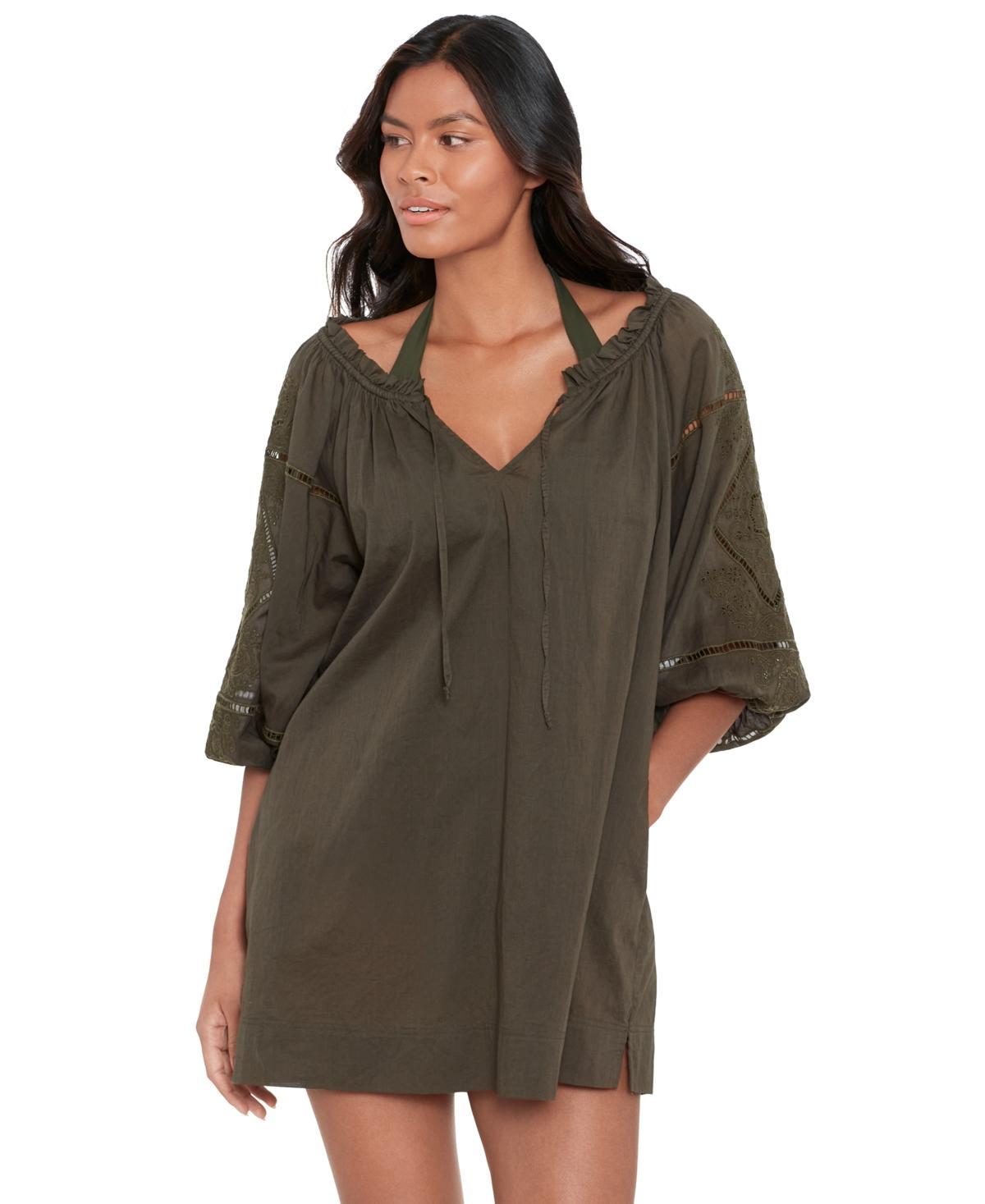 Lauren Ralph Lauren Womens Cotton Embroidered Dress Cover-Up Product Image