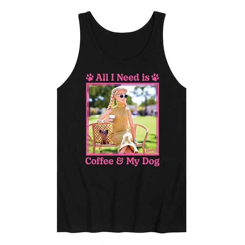 Mens Barbie All I Need Is Coffee Dog Graphic Tank Top Product Image