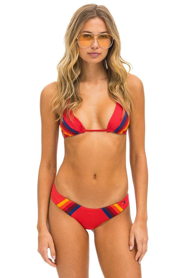 5 STRIPE TRIANGLE BIKINI TOP - RED Female Product Image