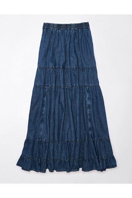 AE High-Waisted Chambray Maxi Skirt Women's Product Image