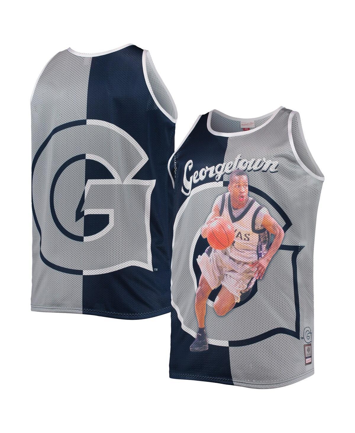 Mens Mitchell & Ness Allen Iverson Navy Georgetown Hoyas Sublimated Player Big and Tall Tank Top - Navy Product Image