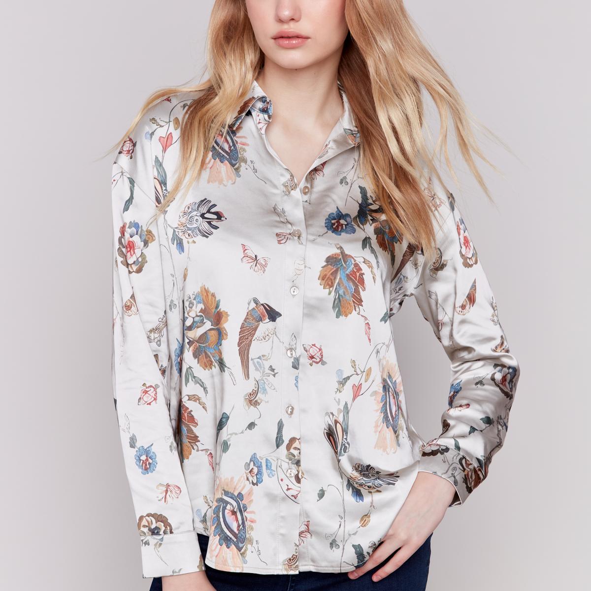 Long Sleeve Button up Shirt with Sleeve Tab Product Image