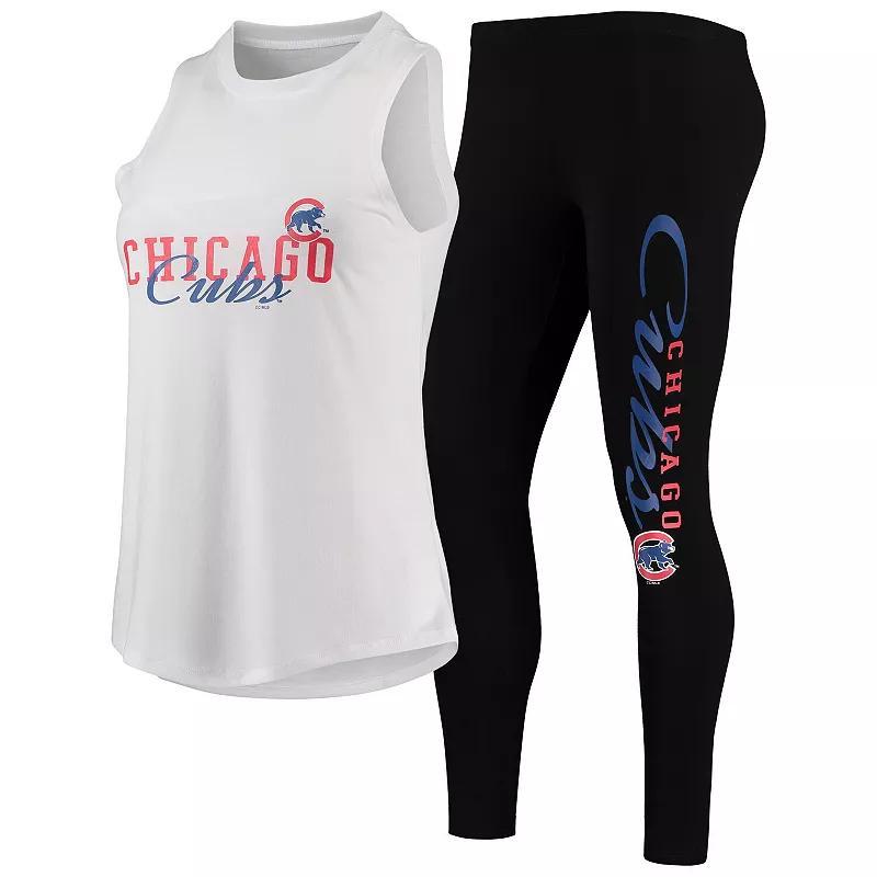 Womens Concepts Sport /Black Chicago Cubs Sonata Tank Top & Leggings Pajama Set Product Image