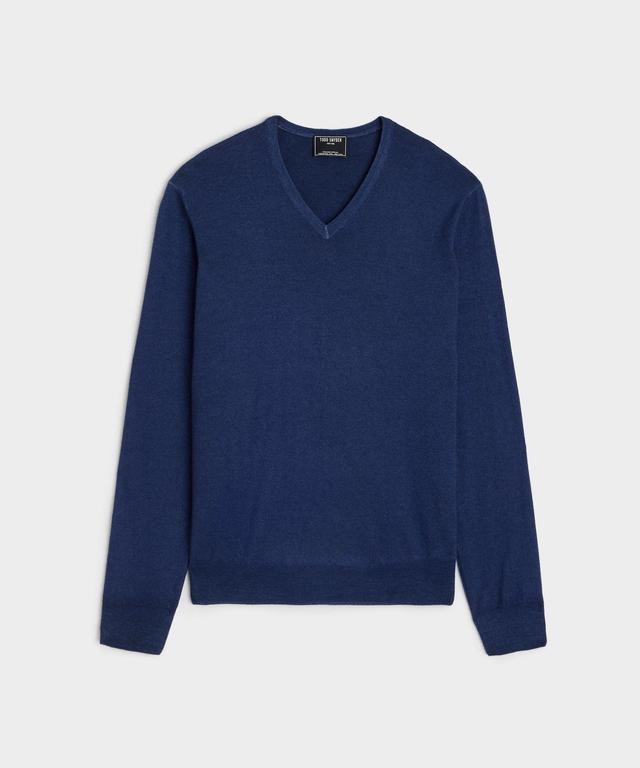 Italian Cashmere V-Neck Sweater in Navy Product Image