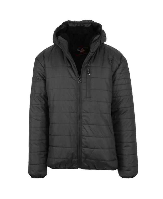 Galaxy By Harvic Mens Sherpa Lined Hooded Puffer Jacket Product Image