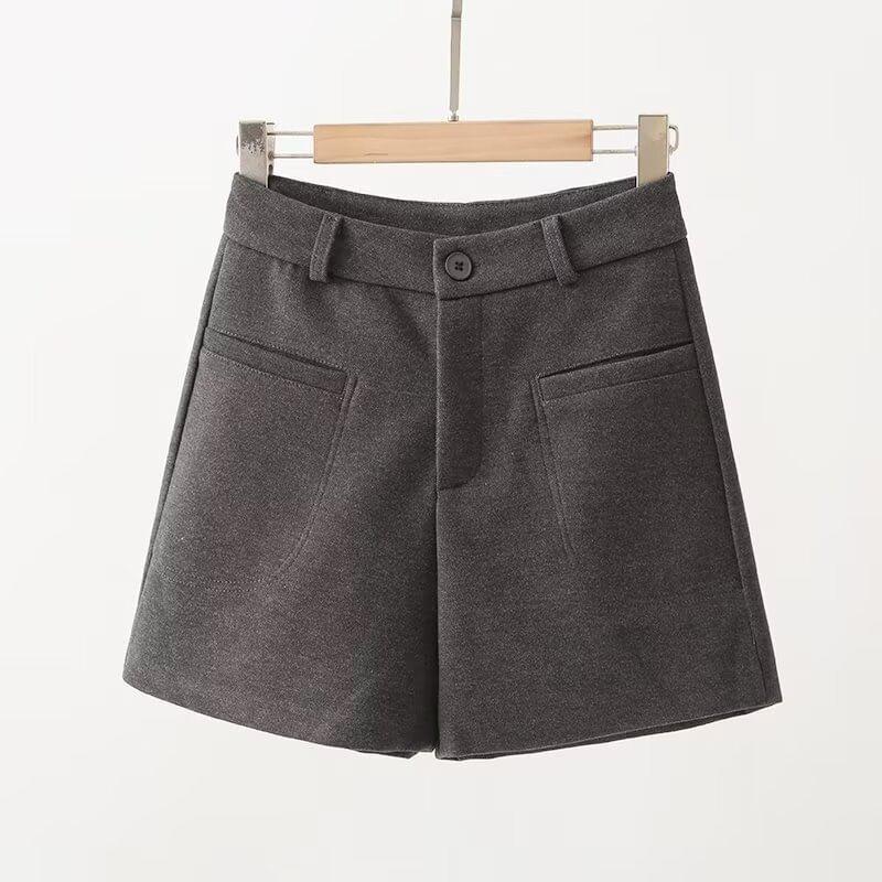 High Waist Plain Shorts Product Image