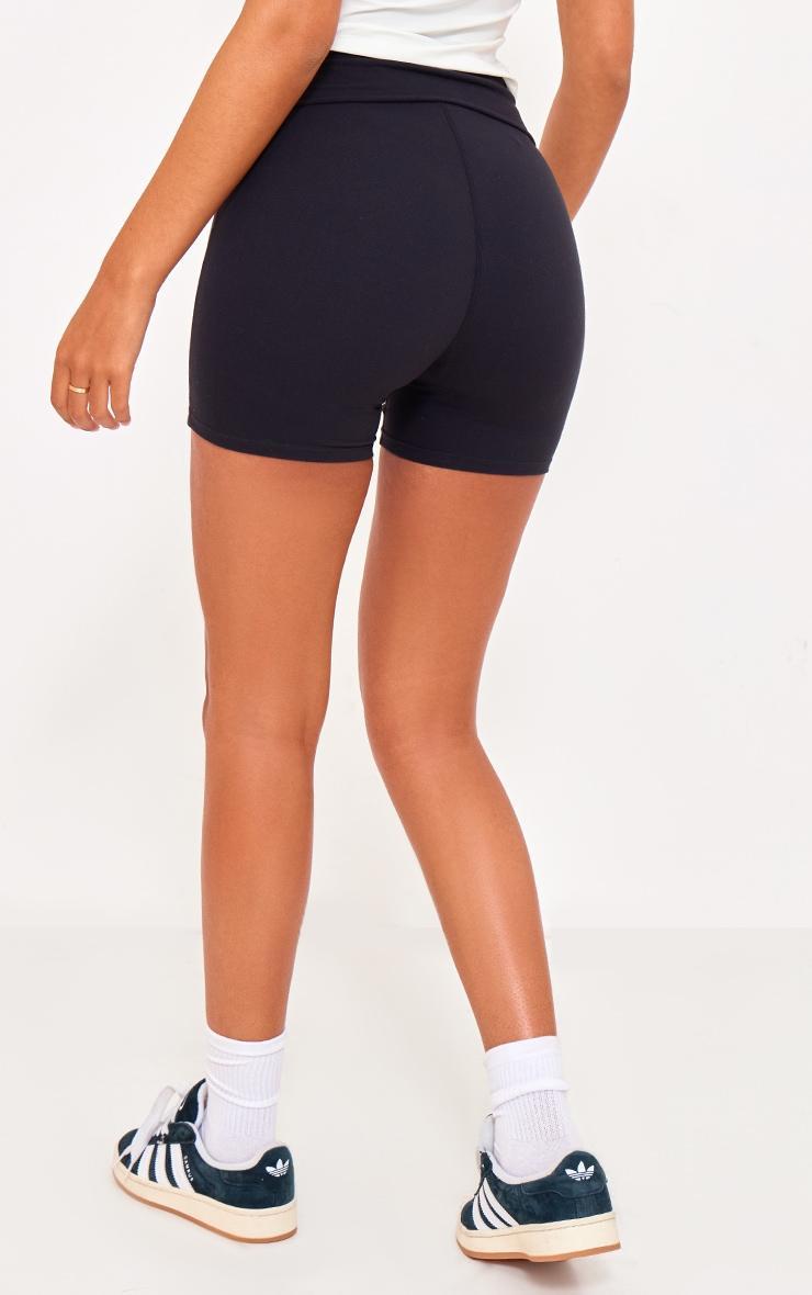 Tall Black Snatched Sculpt Foldover Mini Shorts Product Image